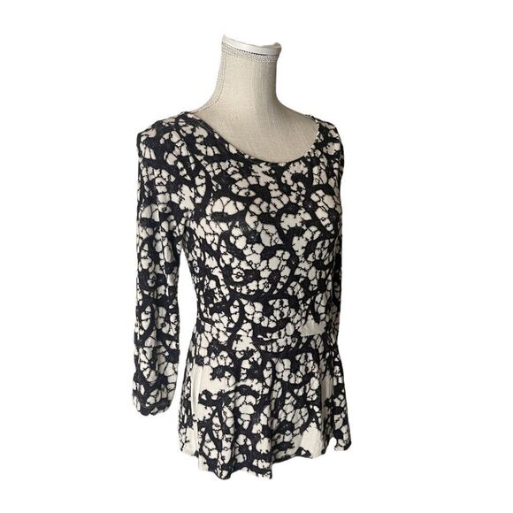 Anthropologie Leifsdottir Webbed Tales Boatneck Peplum Top - Picture 6 of 14